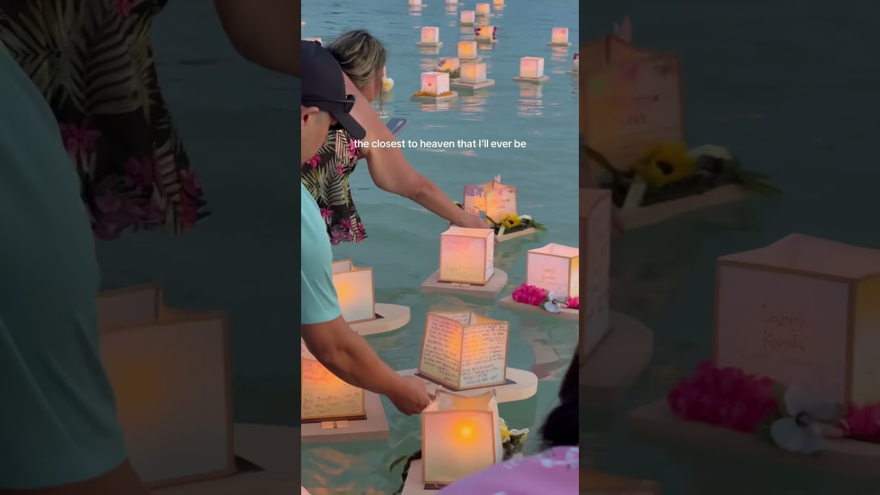 Floating lanterns on Memorial Day in  