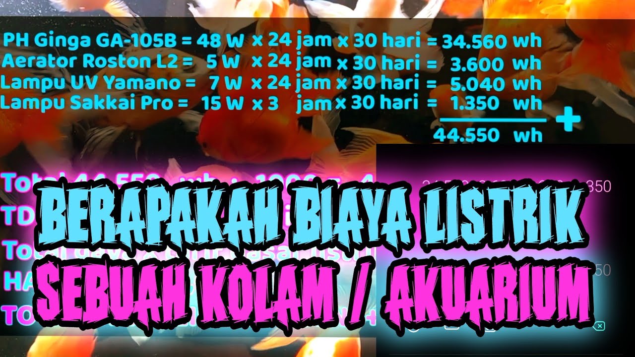 CARA MENGHITUNG BIAYA LISTRIK KOLAM ATAU AQUARIUM ‼️