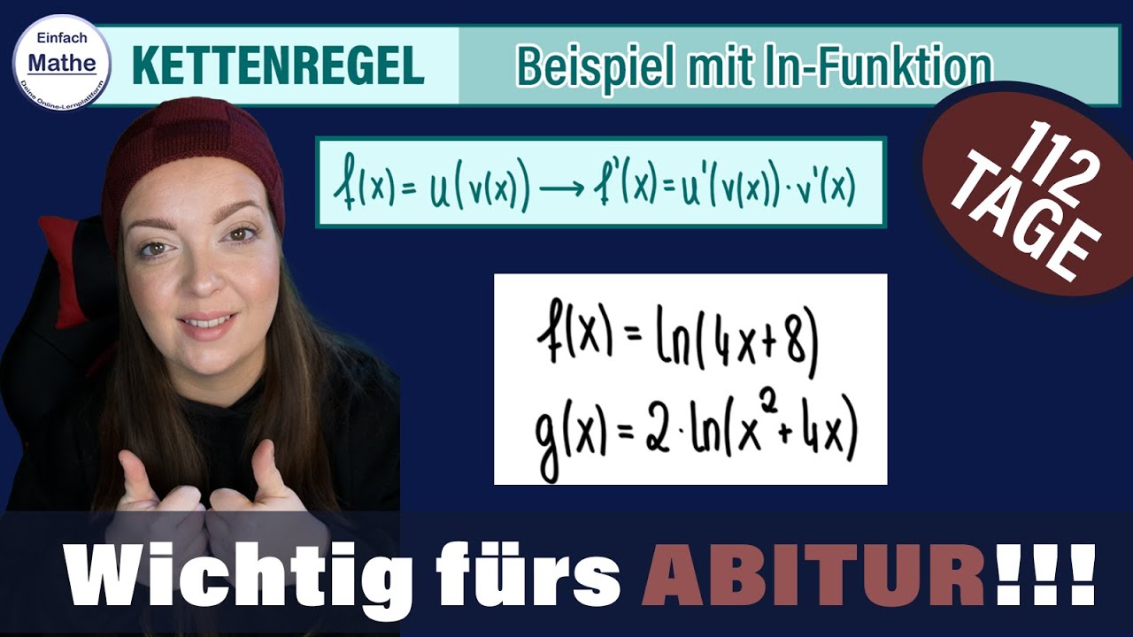 Ableitung mit KETTENREGEL von ln-Funktion | einfach erklärt