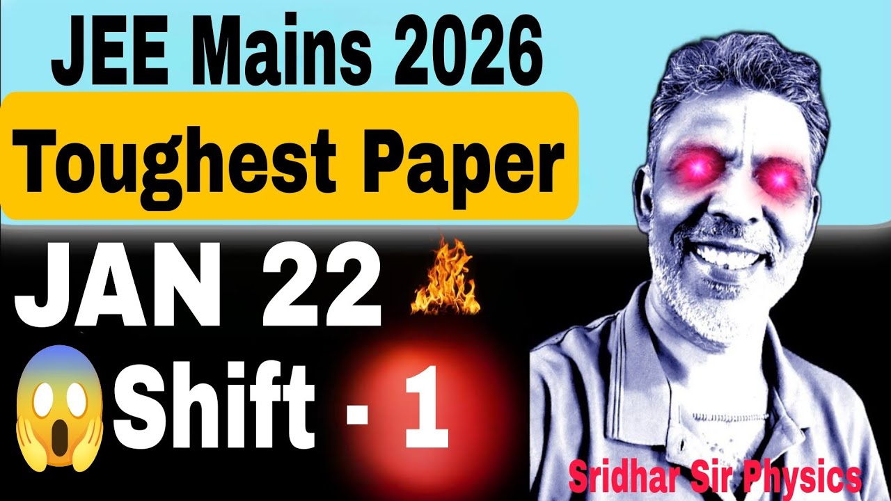 22 JAN Shift-1 JEE Mains 2026 : Physics questions ,solutions/ 22JANS1 marks vs percentile 