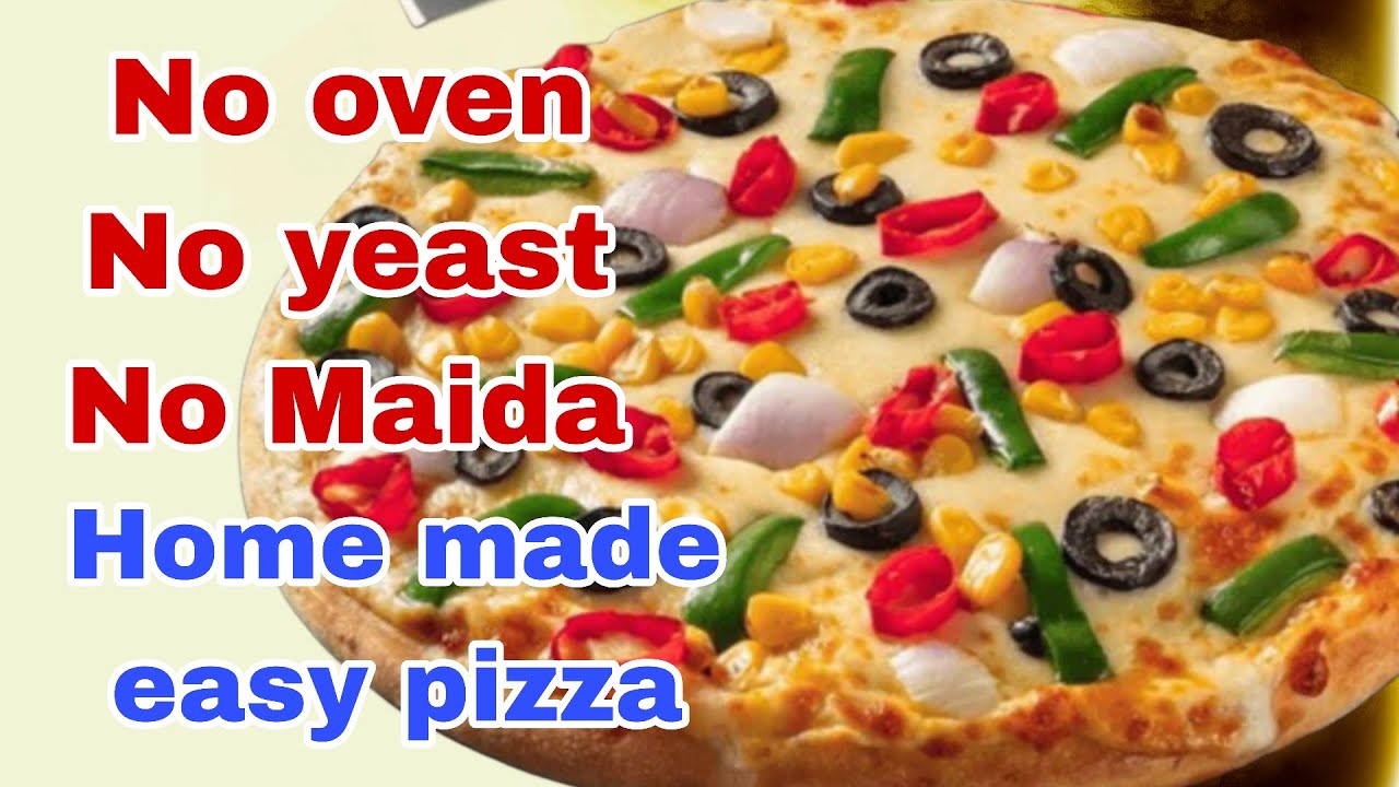 Home made Pizza // No oven// No yeast// No Maida// Home made healthy pizza recipe// #pizza 