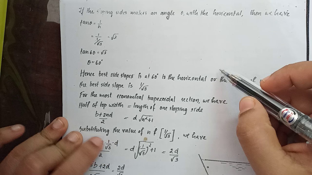 Trapezoidal channel-best side slope
