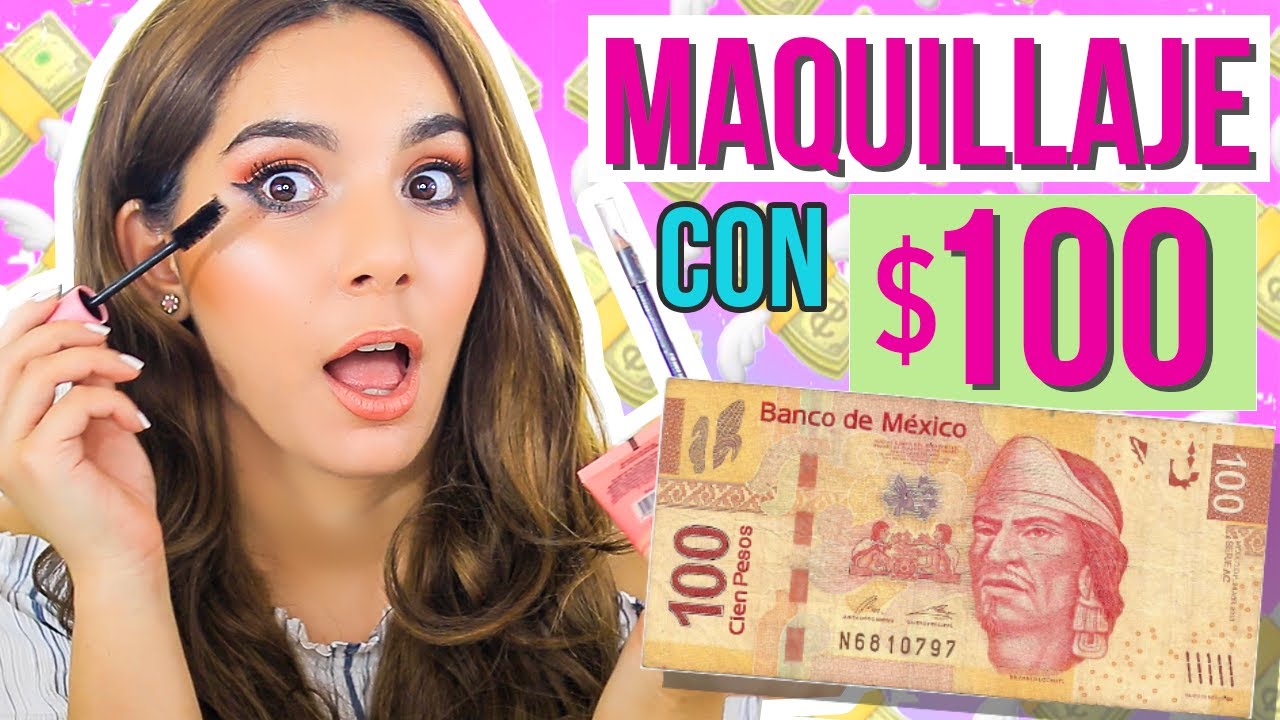 RETO: ME MAQUILLO CON $100 PESOS mexicanos ($5 DOLARES) ♥ Jimena Aguilar