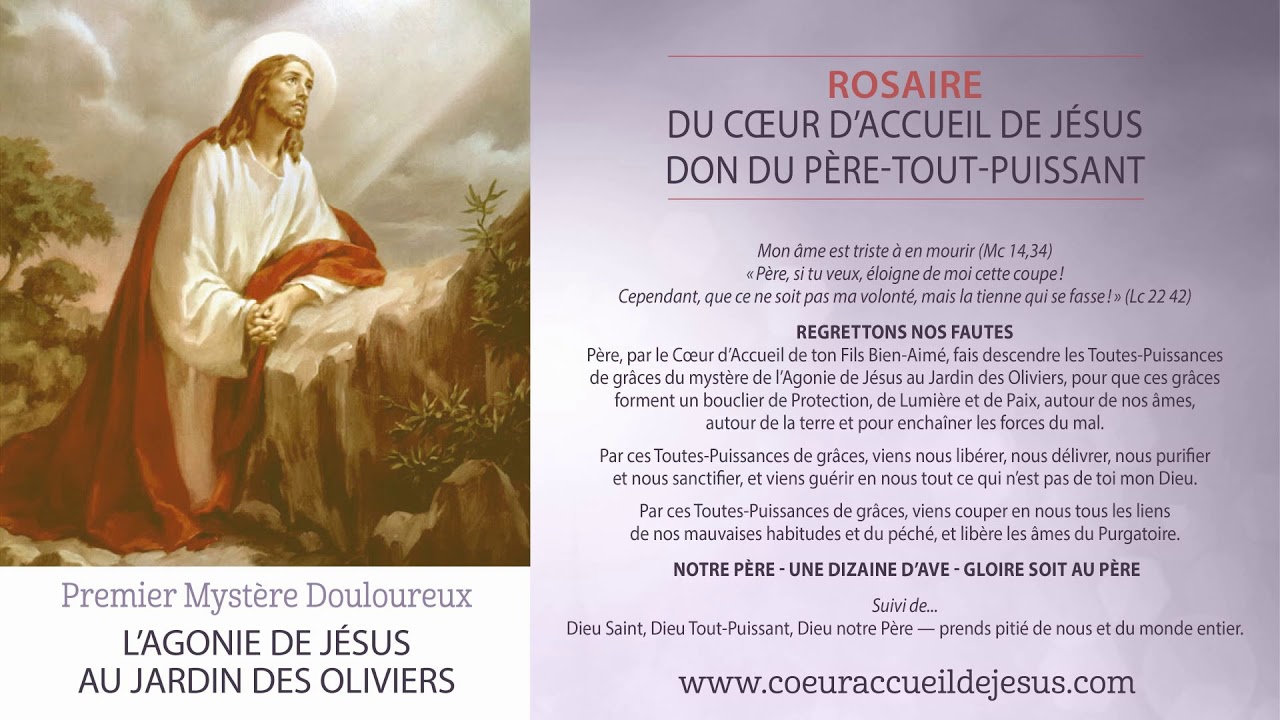 Mystères Doulourex Rosaire du Coeur d'Accueil de Jésus