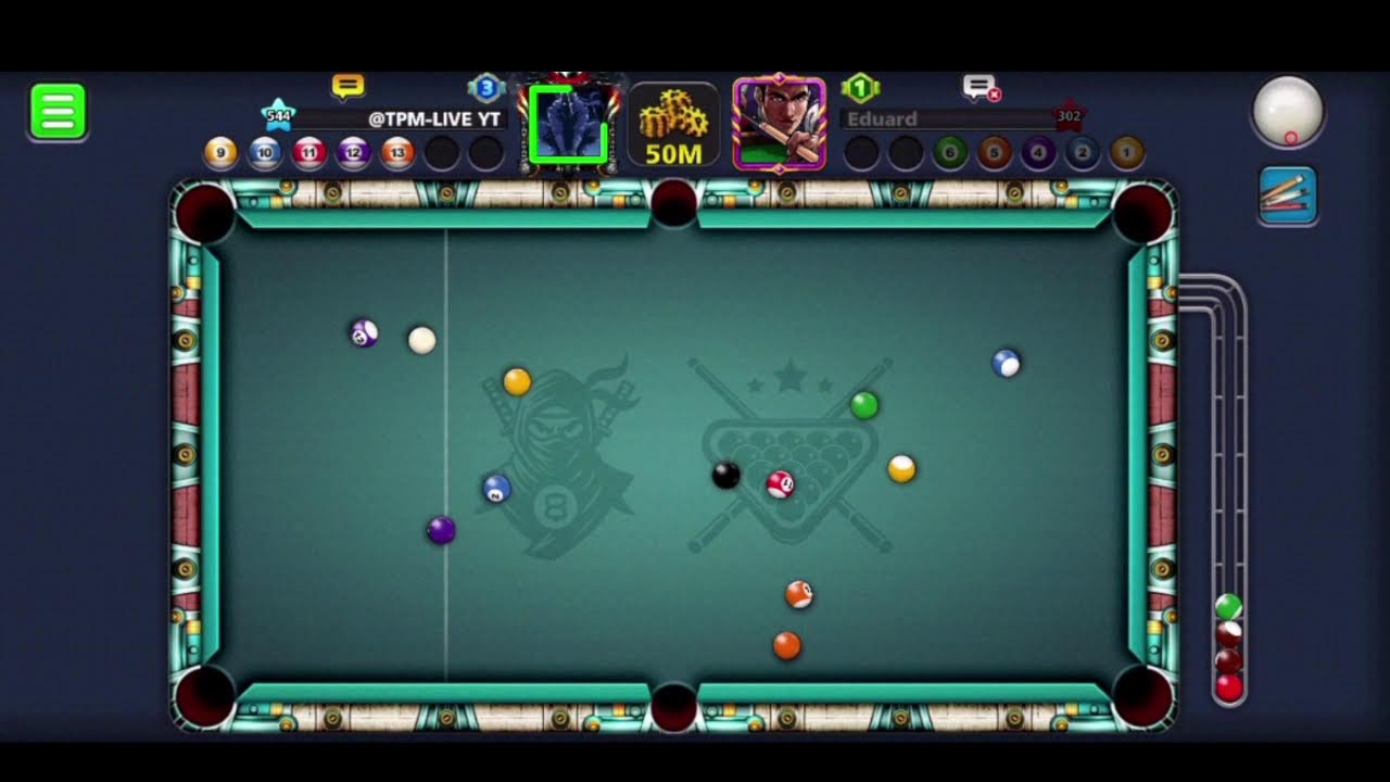 8 ball  pool trickshot on the best account