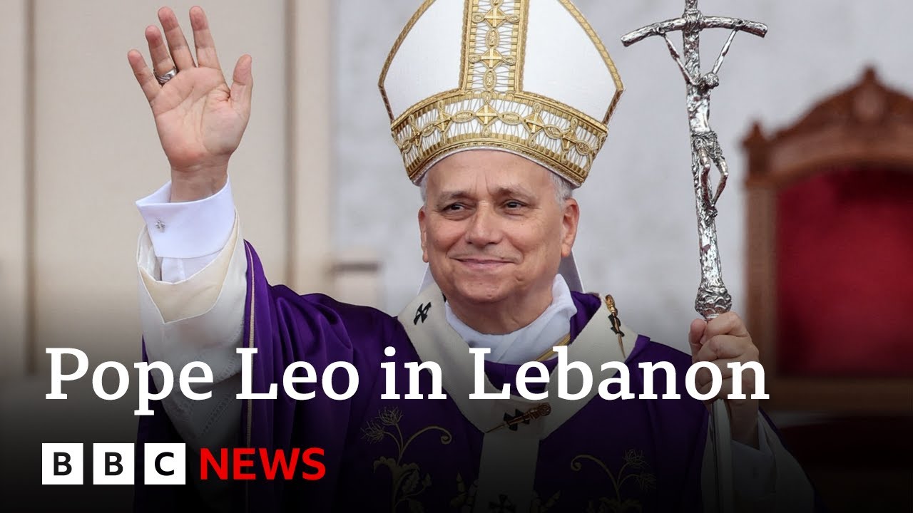 Pope Leo holds mass on final day of Lebanon trip | BBC News
