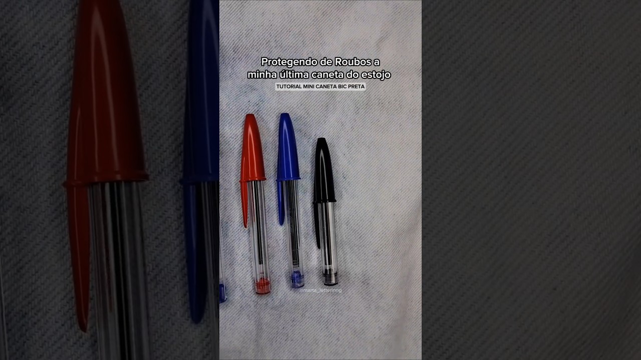 Ninguém vai roubar minha Caneta Bic Preta mais ❌️✋️ Tutorial Mini de canetinhas para minha coleção