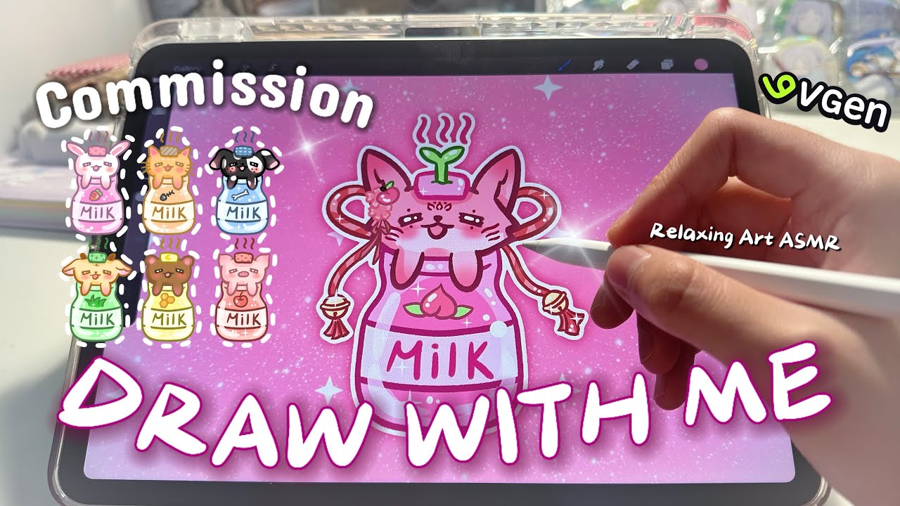 Working on a Cute VGen Commission! ( &bull;̀ &omega; &bull;́ )✧ ASMR Draw with me