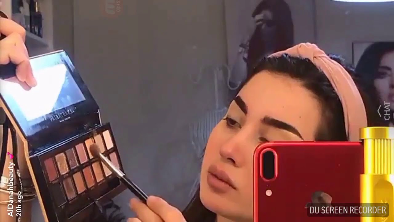تتوريال مكياج تكبير العين والروج ناعم ترابي من سناب الدانه موديل