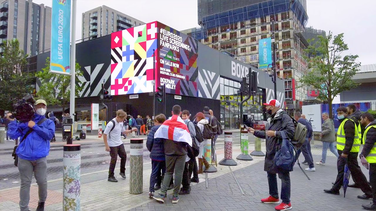 London Walk to Wembley Stadium ⚽️ UEFA EURO 2020 England v Scotland | 4K HDR | June 2021
