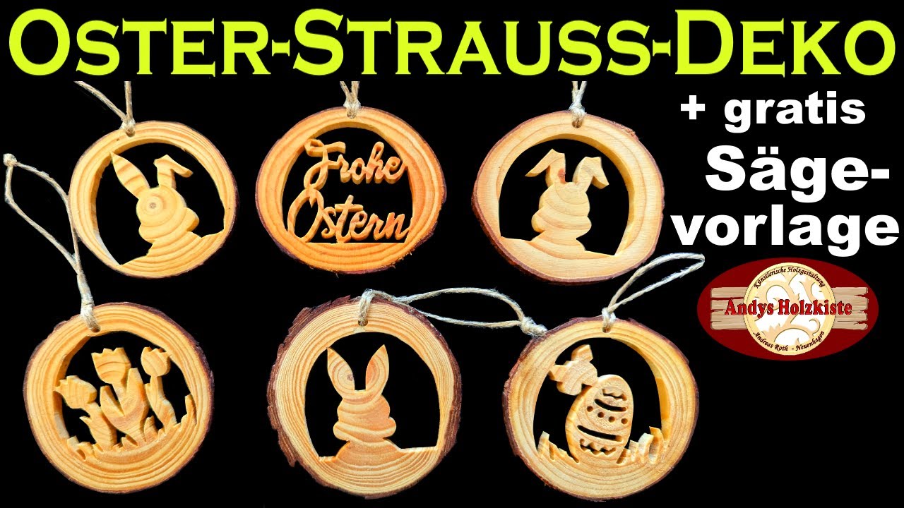 Oster Strauß Deko aus Holz selber machen |Dekupiersägearbeit+gratis Sägevorlage | free Template