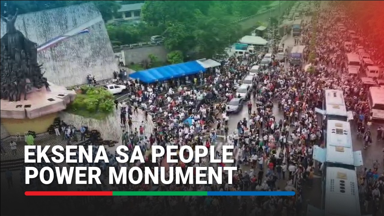 Drone video of Iglesia rally at EDSA People Power Monument | ABS-CBN News