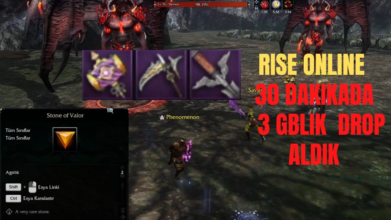 Rise Online Farm serisi #9 Sonunda beklediğimiz drobu aldık 30 dakikada 3 ayrı drop