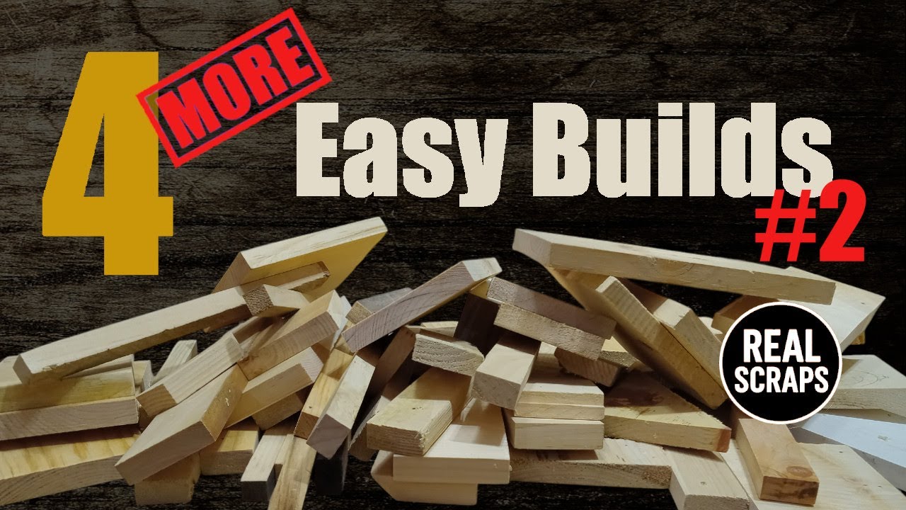 4 WOODWORKING PROJECTS #2:  4 More, Fast, Easy Scrap Wood Builds. REAL SCRAP WOOD