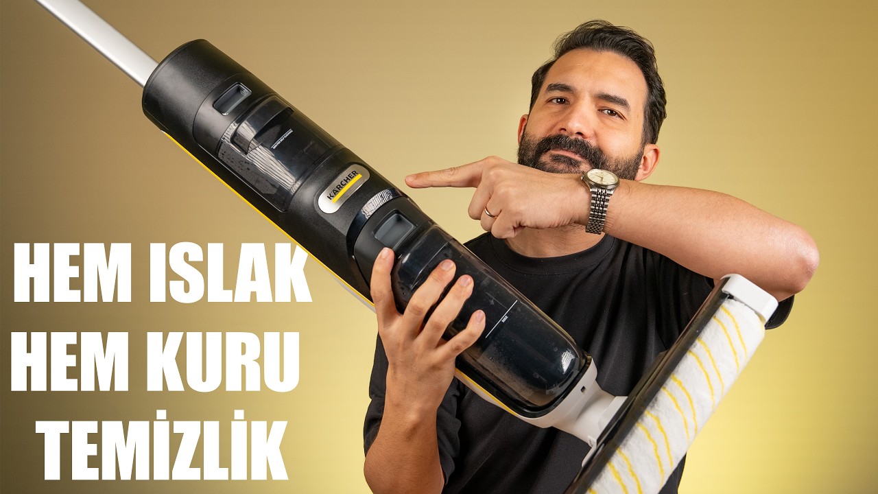 TEK CİHAZ ÜÇ ÖZELLİK! Karcher FCV4 ISLAK & KURU DİKEY SÜPÜRGE!