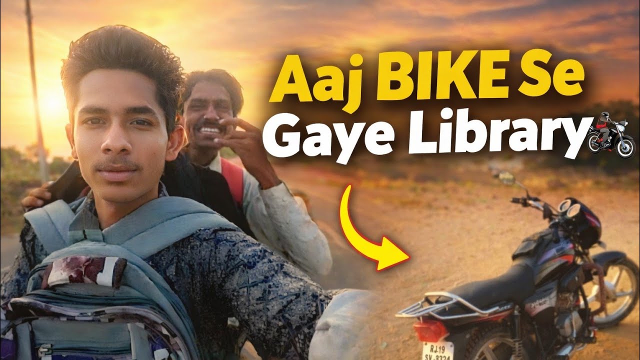 Aaj Bike Se Gaya Library 📚 | Study Vlog | Village Boy Life.day 41