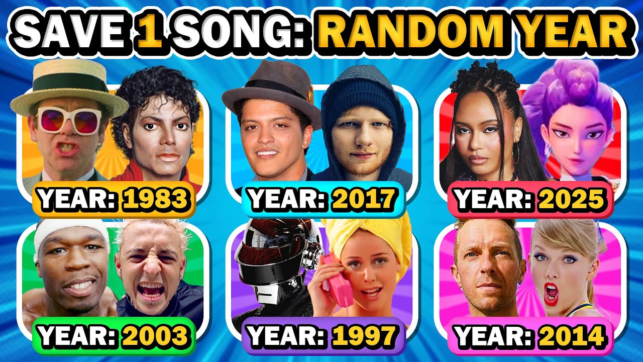 Save One Song ✨🎶 RANDOM YEAR (6 Songs Challenge) | Music Quiz 2025