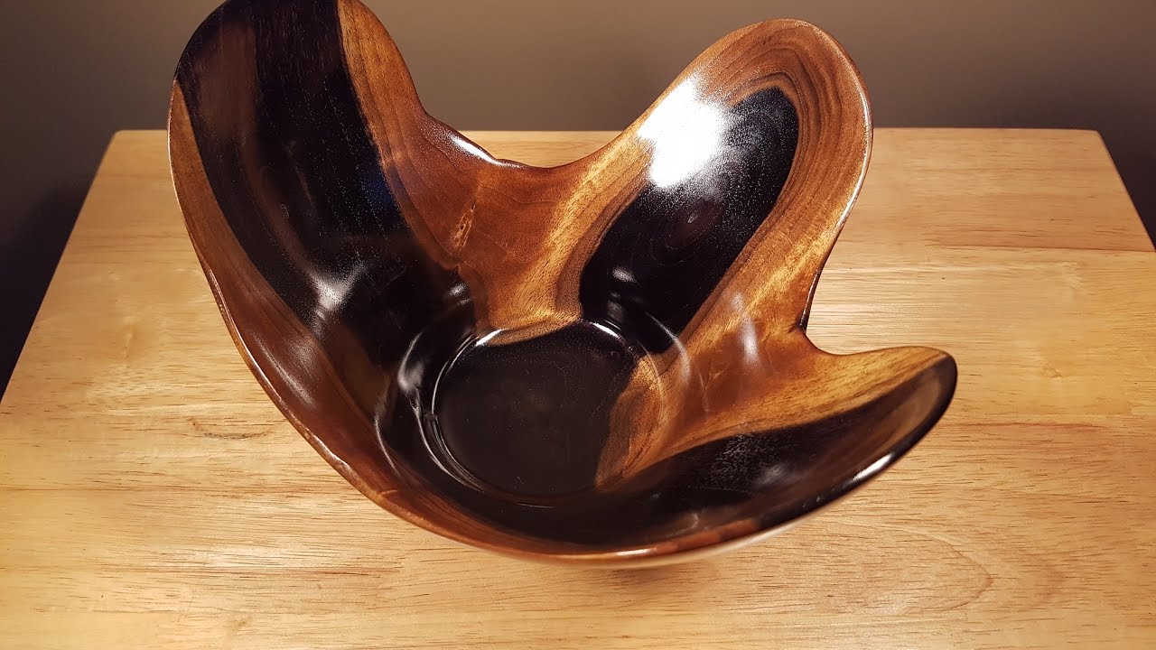 Woodturning bowl ebonized