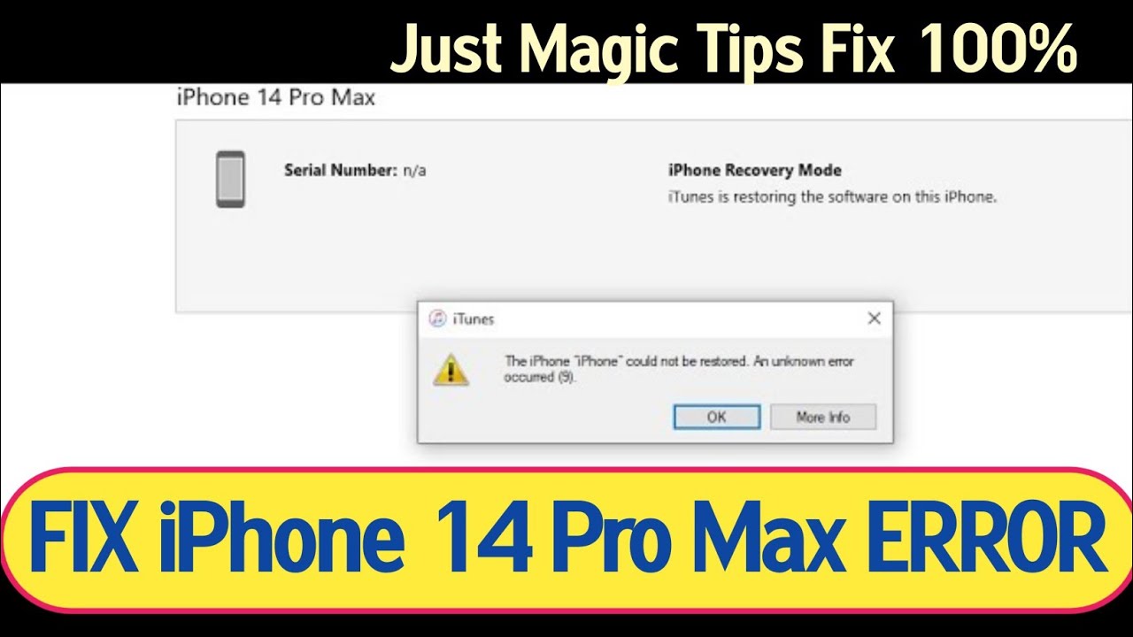 iPhone 14 Pro Max Error 9 Solution || FIX iPhone 14 Pro Max ERROR 9 Just Magic Tips Fix 100%