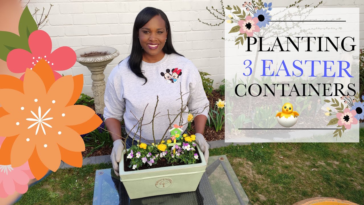Planting  3 Easter Containers | TheLuxeBabe