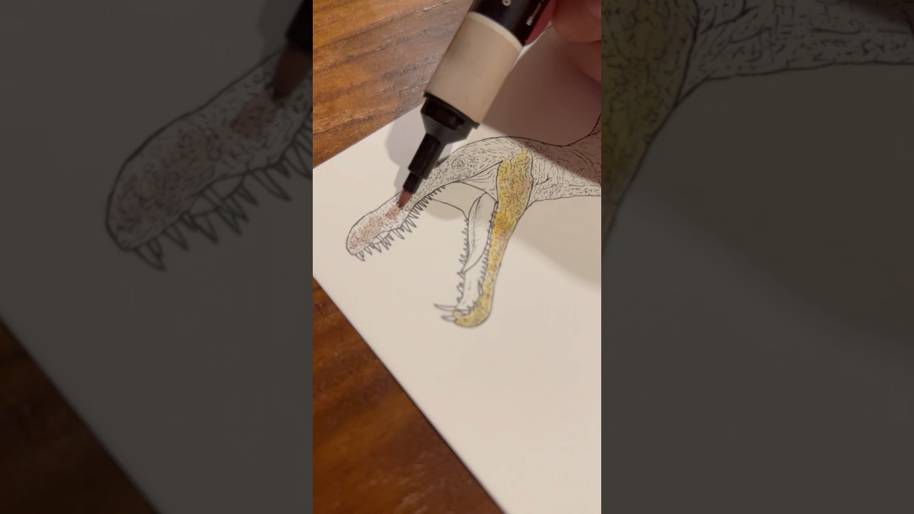 Drawing the Suchomimus From Jurassic World Camp Cretaceous Chaos Theory