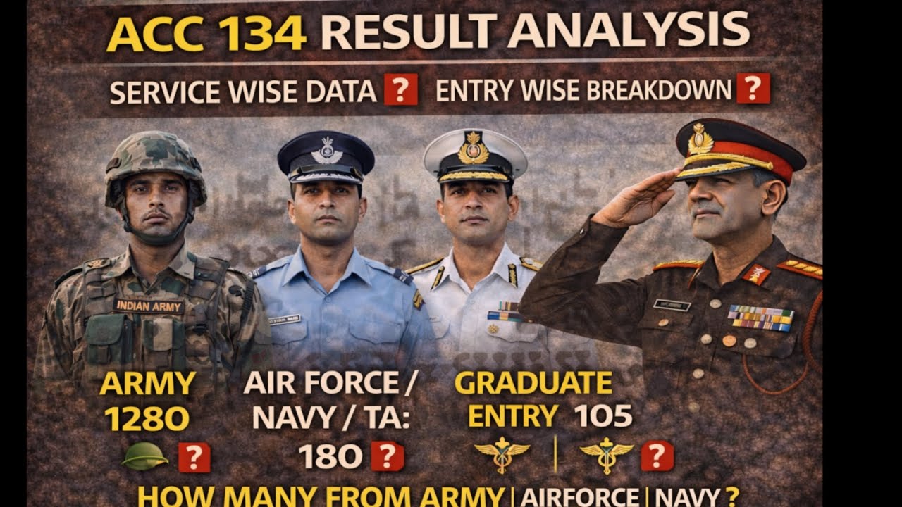ACC 134  | Total Candidates Qualified | Army vs Airforce vs Navy Data | Vacancy
