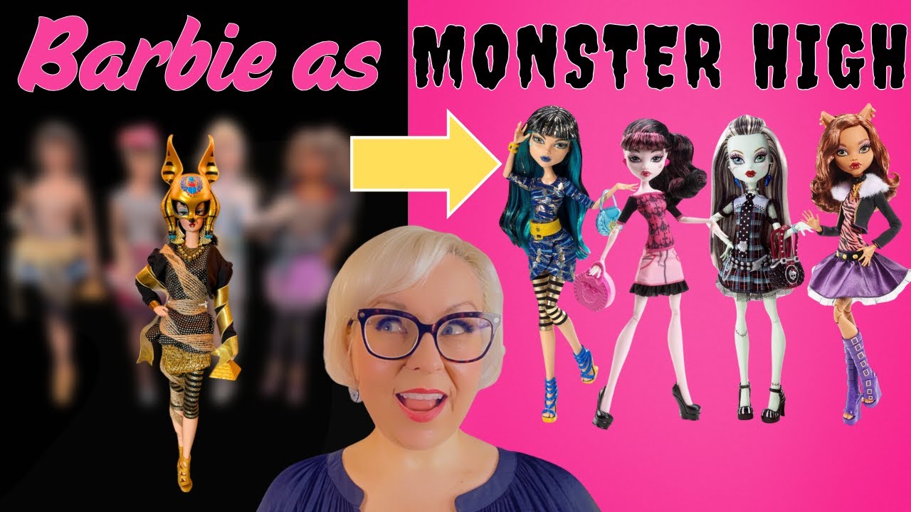Turning Barbie Into Monster High | Collector Barbies Become Frankie, Draculaura, Clawdeen & Cleo