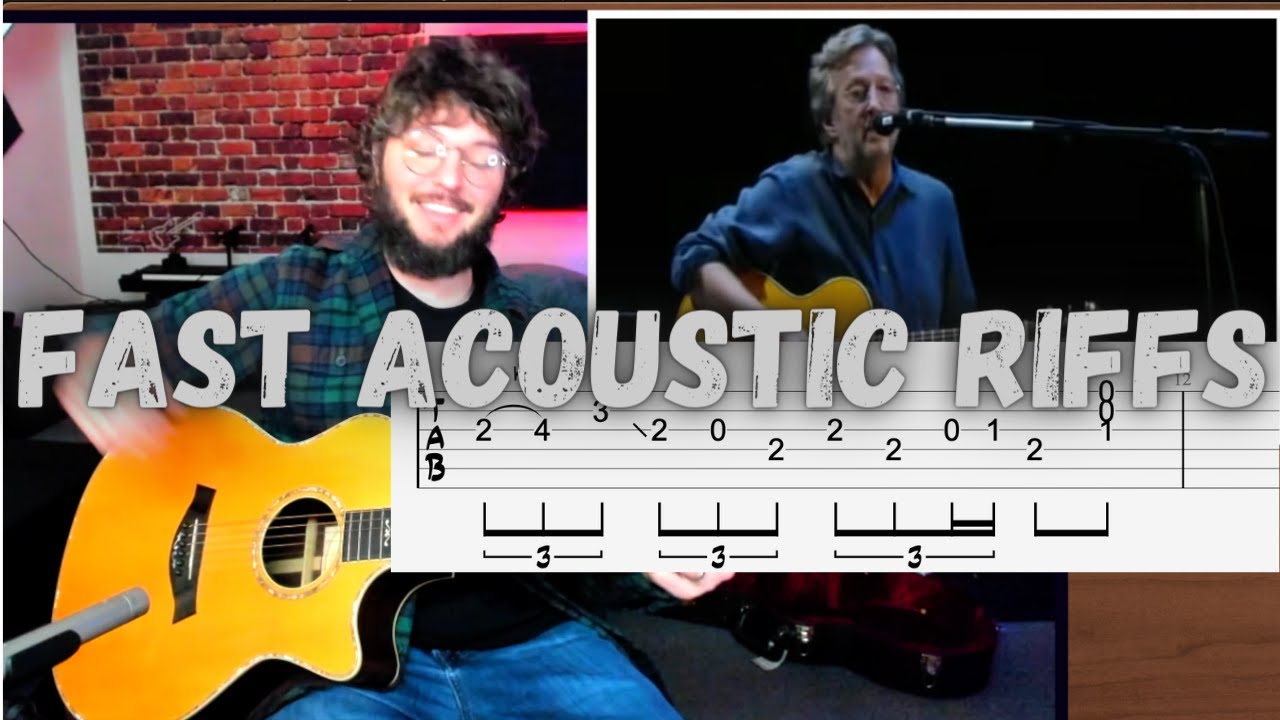 Those Riffs Clapton Plays Between Songs- Acoustic Blues Guitar Lesson with tabs