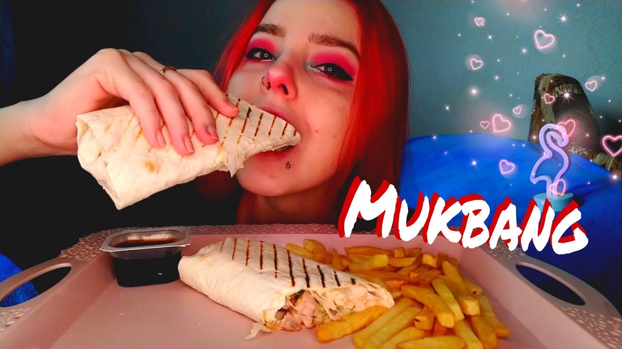ШАУРМА И КАРТОШКА ФРИ МУКБАНГ/mukbang