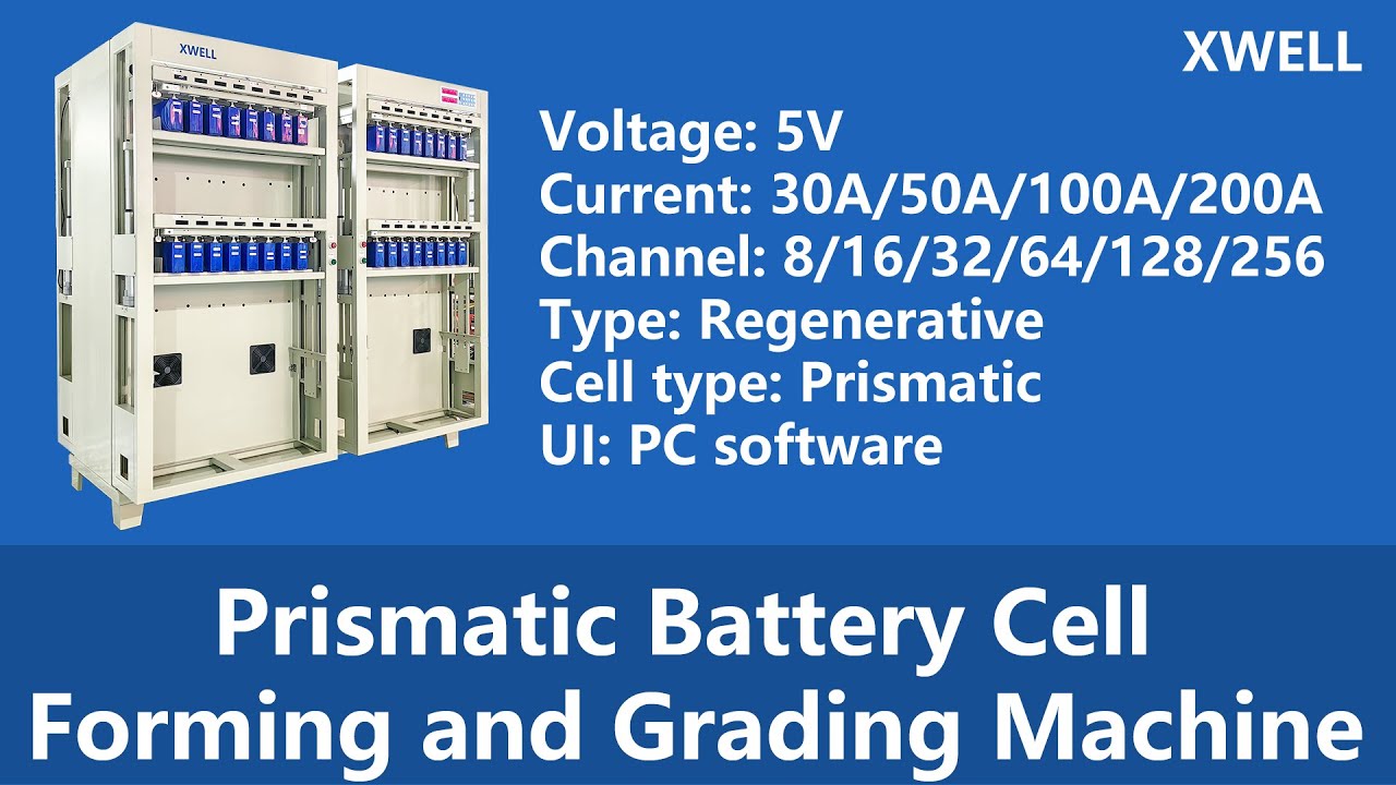 Prismatic cell forming and grading machine