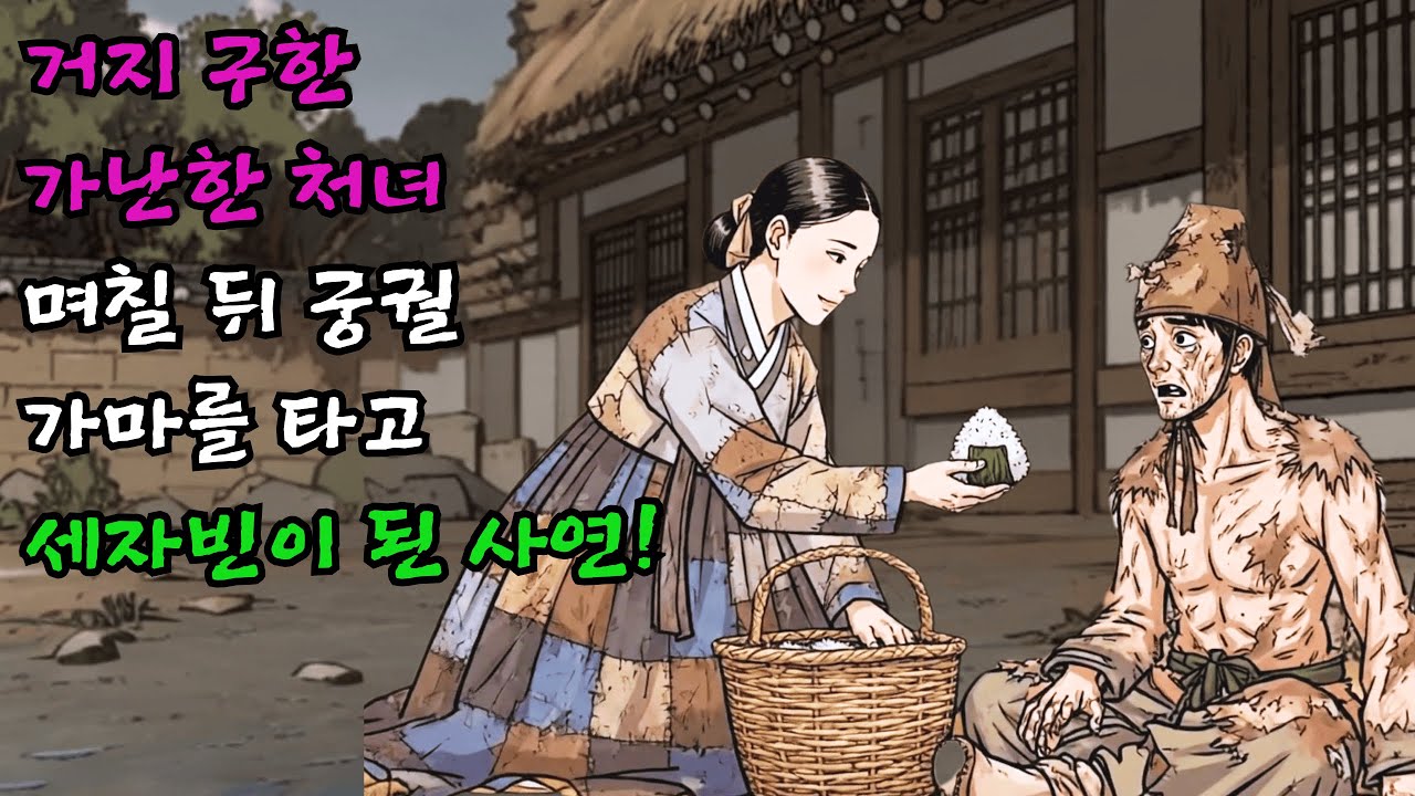 주막에서 밥값 없어 주인에게 몰매 맞던 거지를 구해준 가난한 처녀가 며칠 뒤 으리으리한 궁궐 가마를 타고 세자빈이 되어 떠난 사연 | 야담 민담 전설