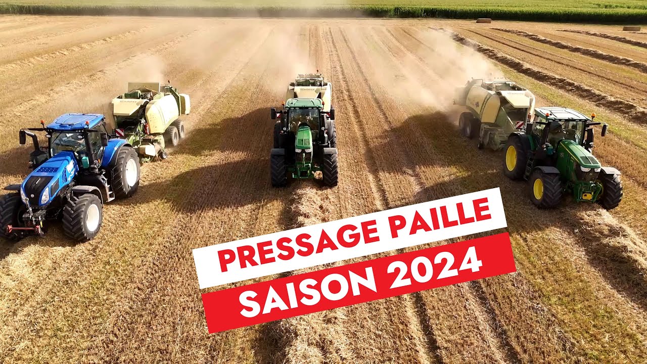 985 CH au pressage de paille 2024 avec 3 Krone 1290 HP !