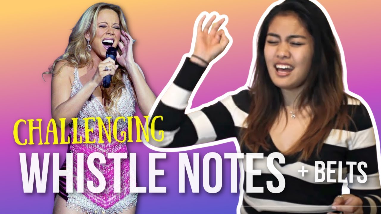Trying To Sing CHALLENGING Whistle Notes from Mariah Carey!