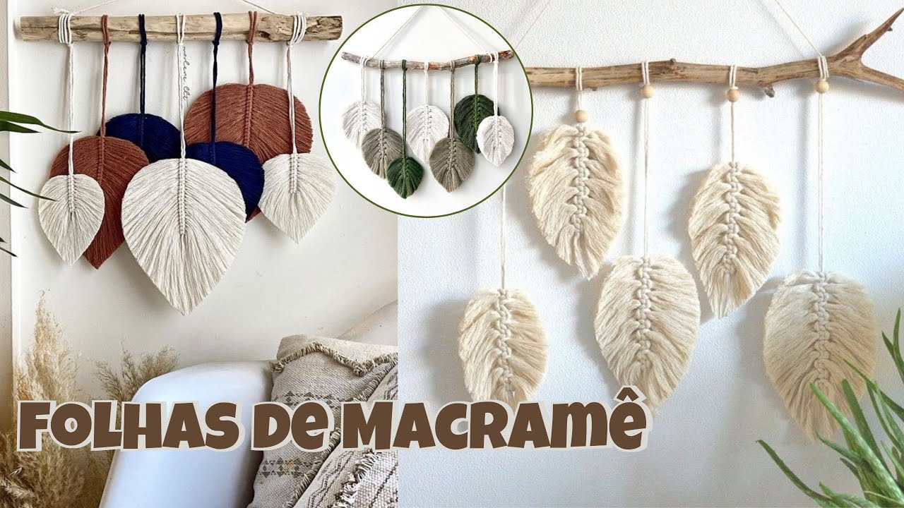 Folhas de Macramê / Pena de Macramê - Passo a Passo | DIY