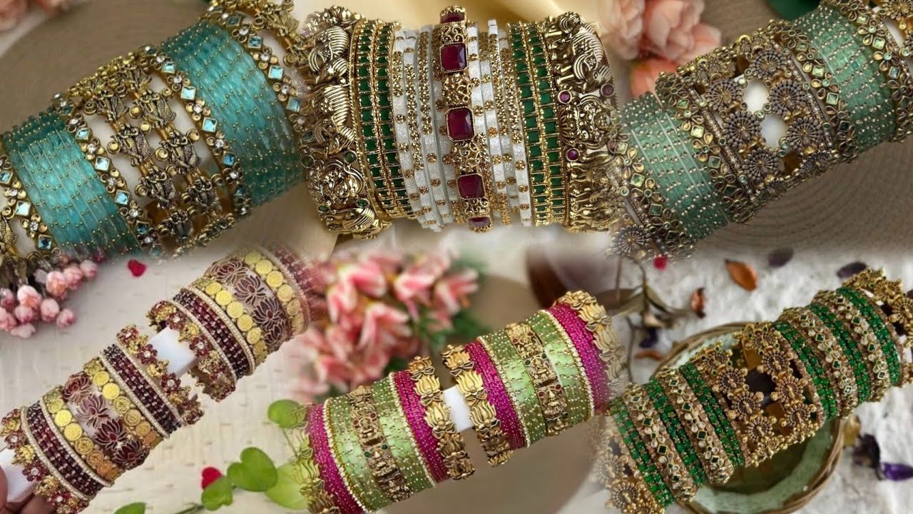 Glass Bangle set latest || Bridal Bangles set #sparklestylevault #glassbangles #glassbangleset 
