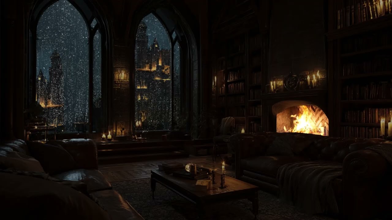 Dark Age Flame Atmosphere Audio | Forgotten Fortress Square Under Endless Night Sky