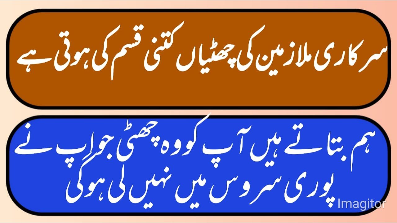 Types of leave for government employees || Rules of leaves for government employees