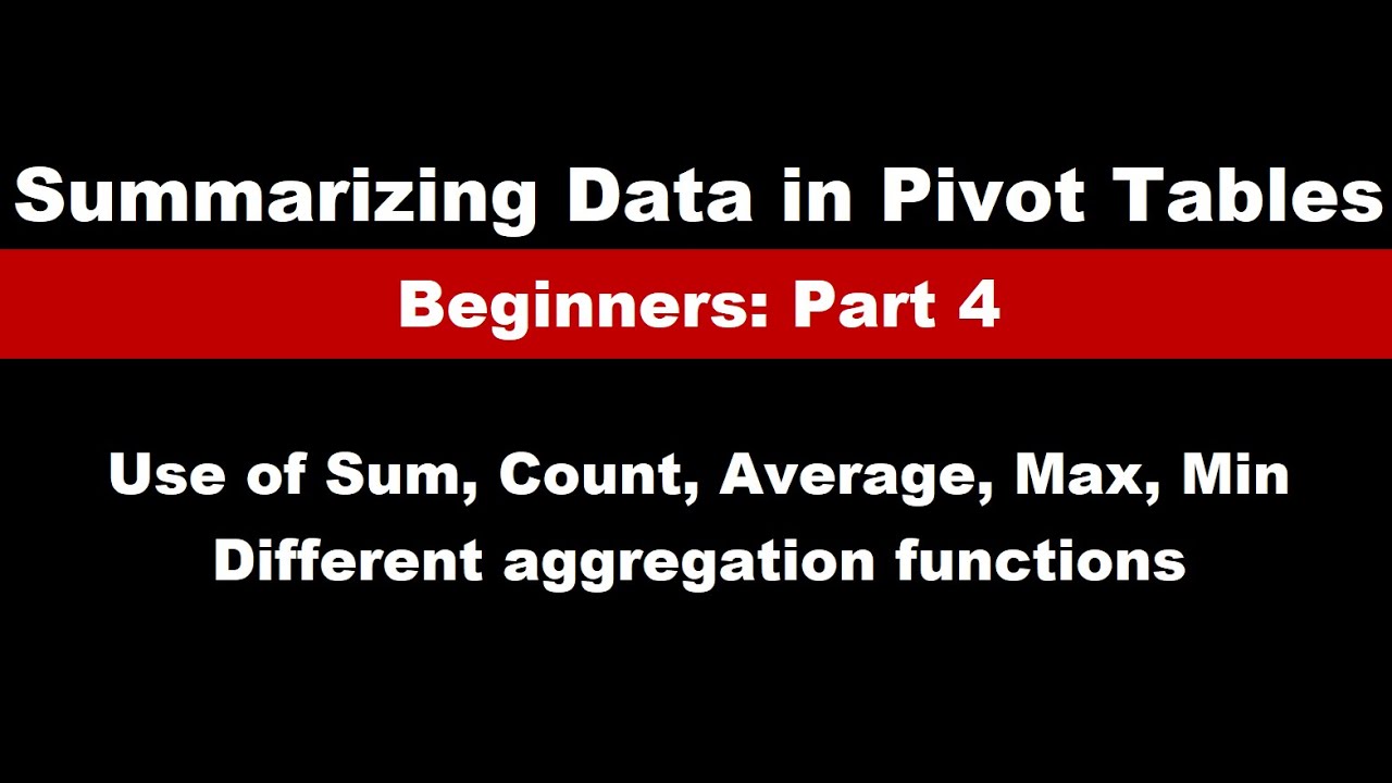 Excel Pivot Table for Beginners | Asaan Urdu Tutorial | Part-4 #pivot @muhammadasifpk