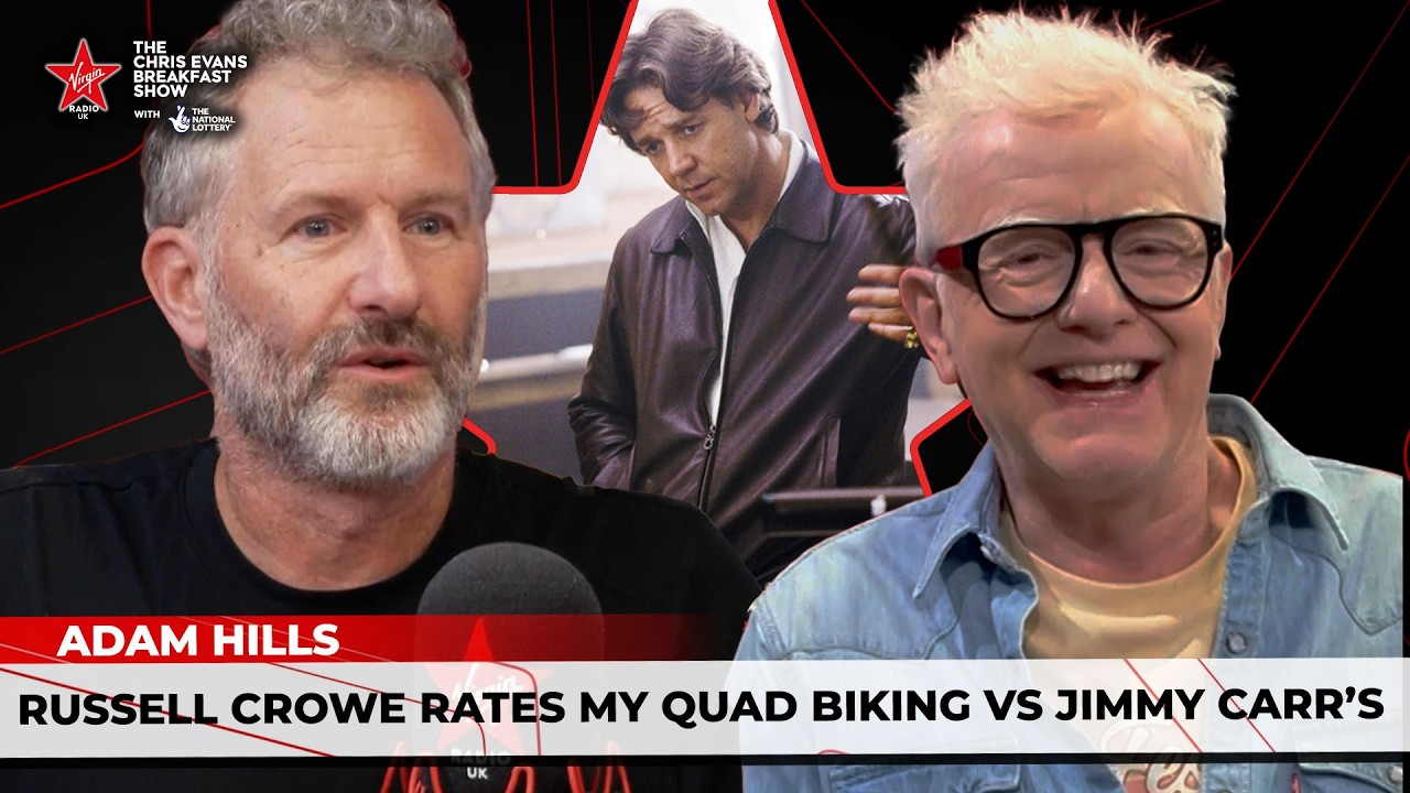 Adam Hills' HILARIOUS Russell Crowe Quad Biking Story Had Chris Evans In Stitches