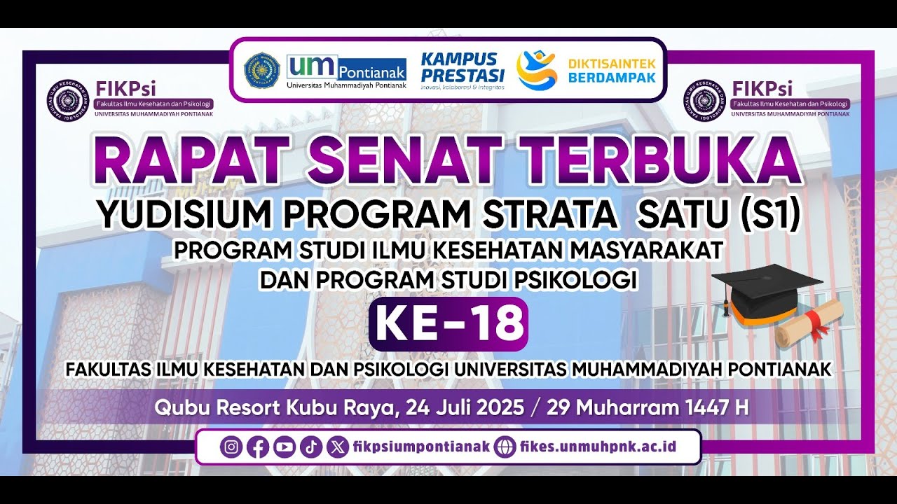 Rapat Senat Terbuka Fakultas Ilmu Kesehatan dan Psikologi Yudisium ke-18  UM Pontianak