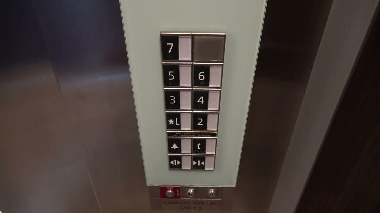 7 Stories Tall! Schindler 3300 MRL Traction Elevators at Embassy Suites in College Station, TX.
