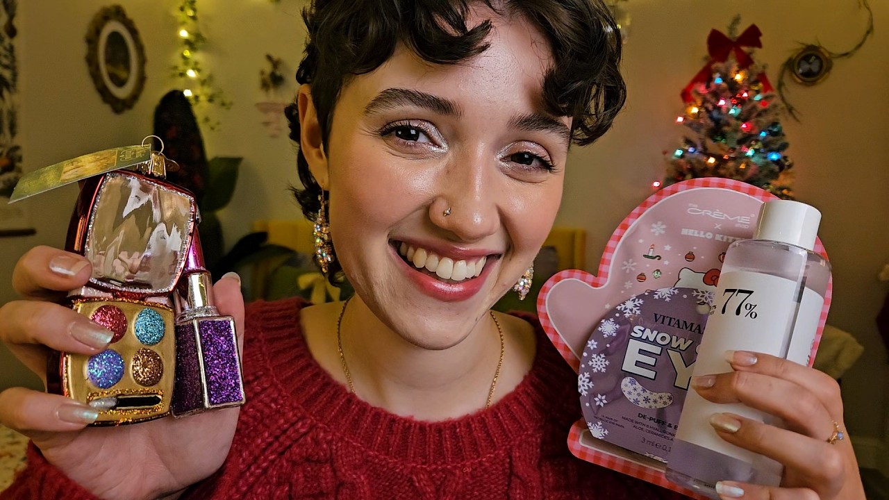 ASMR Cozy Christmas Pampering 🎄 (personal attention, whispered, scalp massage, skincare)