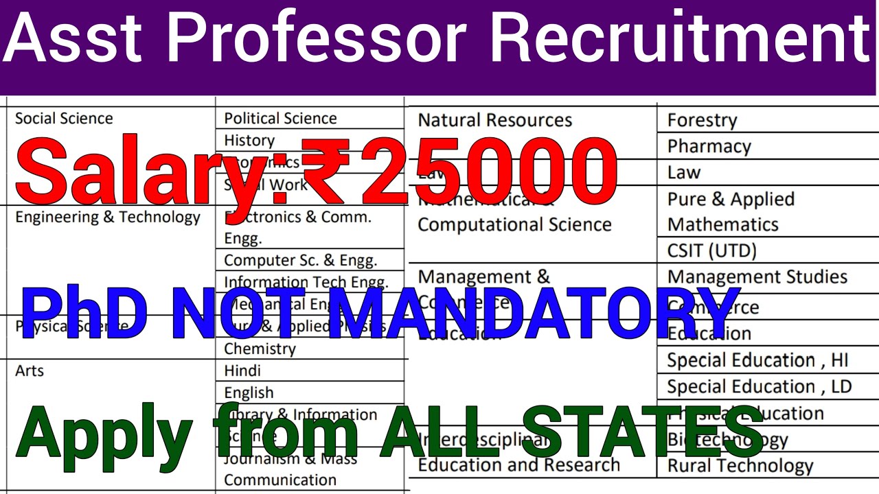 BIG ASSISTANT PROFESSOR RECRUITMENT 2021 I MASTERS / PG / NET / SET / PhD ELIGIBLE I 25000 Rs PM