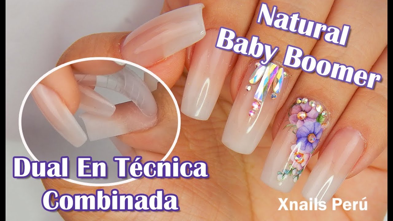 👉 Aprende a realizar Uñas Acrilicas NATURAL Baby Boomer ❤️ [Con Moldes Dual en Técnica Combinada]