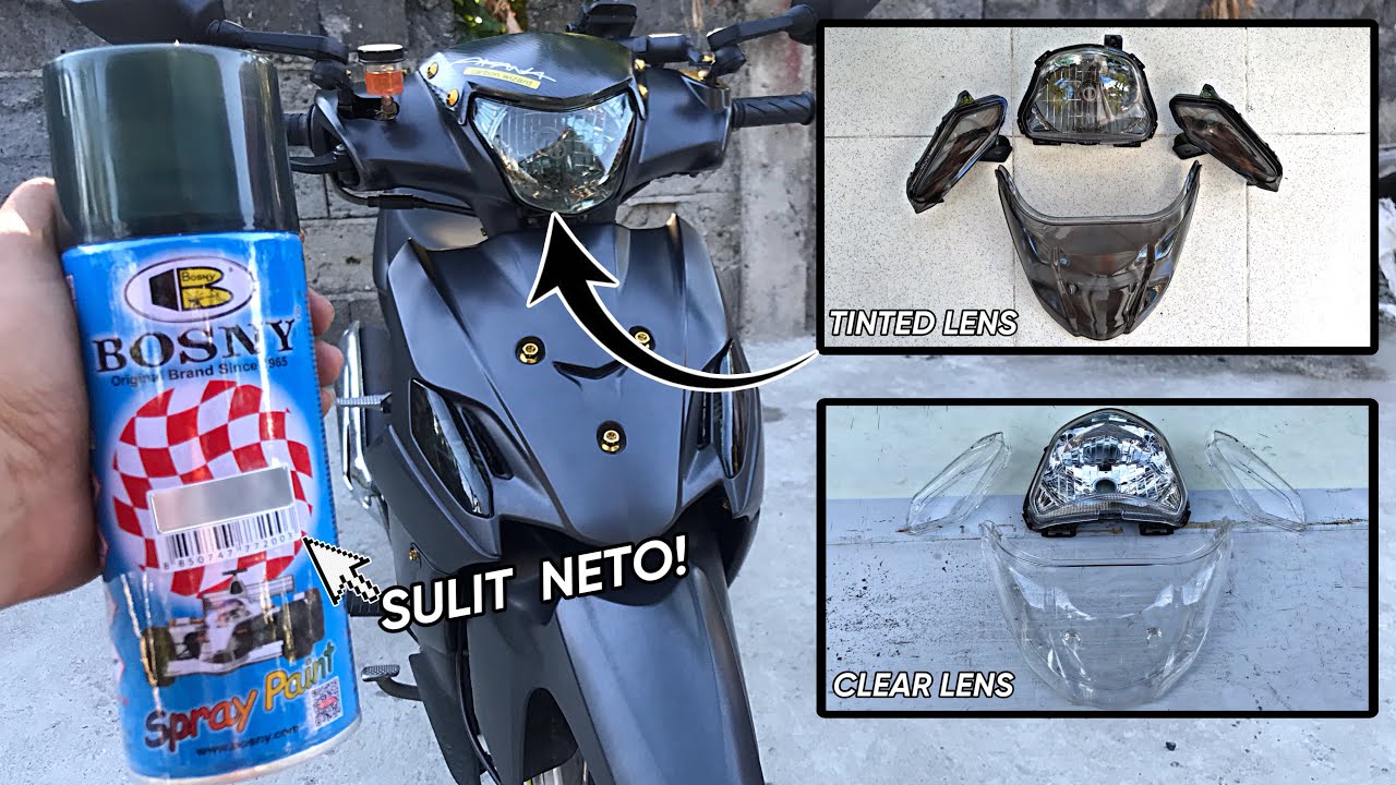 PAANO MAG TINT NG LENS USING BOSNY SPRAY TINT - SUZUKI SMASH 115