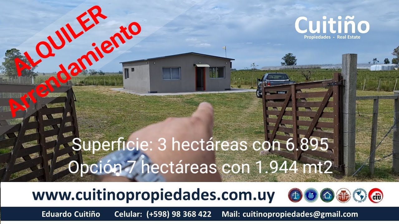 Vendo o alquilo casa de campo con 4 hectáreas en Migues Canelones Uruguay Arrendamiento rural