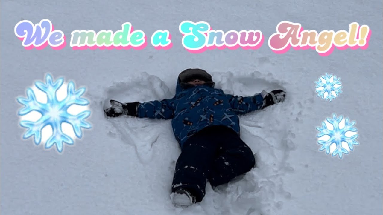 We made a Snow Angel and we snowball fight! #winter #family #funny 