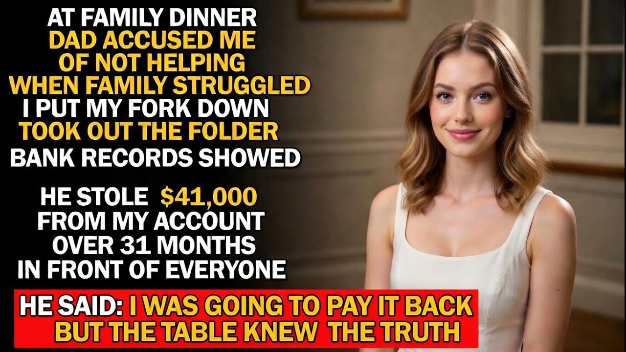 At Family Dinner, Dad Blamed Me for Not Helping When Parents Struggled I Pulled Out Bank Records