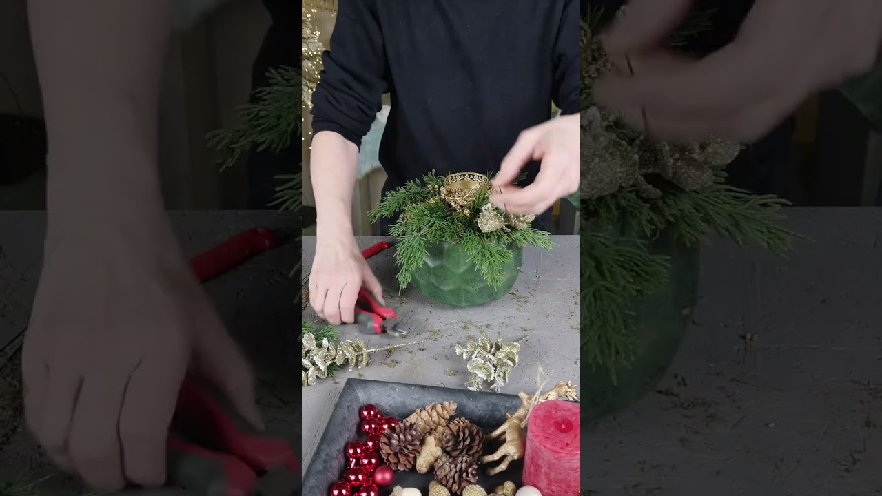 Adventsgesteck mit Kerzenlicht einfach selber machen 🕯️🌟