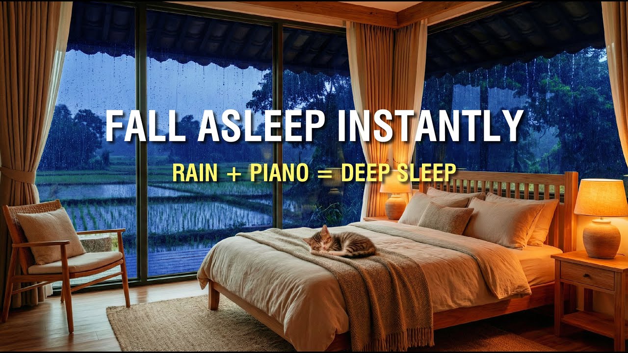 Gentle Rain & Soft Piano for Deep Sleep 🌧️ Relaxing Music to Beat Insomnia & Relieve Stress